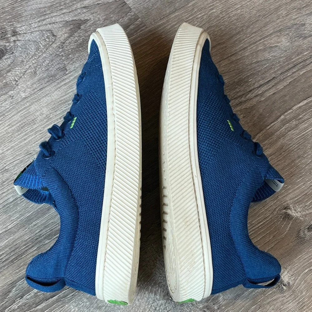 Cariuma Ibi Low Knit Lace Up Sneakers Blue Bamboo Womens 10 Mens 8.5 EU 41‎